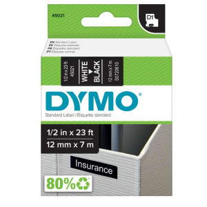 NASTRO DYMO TIPO D1 (12MMX7M) BIANCO/NERO 450210 COD. S0720610