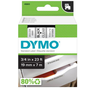 NASTRO DYMO TIPO D1 (19MMX7MT) NERO/TRASPARENTE 458000 COD. S0720820