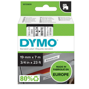 NASTRO DYMO TIPO D1 (19MMX7MT) NERO/BIANCO 458030 COD. S0720830