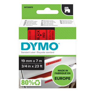 NASTRO DYMO TIPO D1 (19MMX7MT) NERO/ROSSO 458070 COD. S0720870
