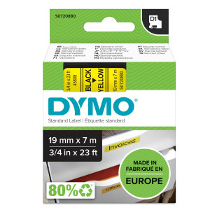 NASTRO DYMO TIPO D1 (19MMX7MT) NERO/GIALLO 458080 COD. S0720880