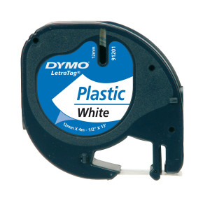 NASTRO IN PLASTICA DYMO LETRATAG 12MMX4M BIANCO 912010 COD. S0721660