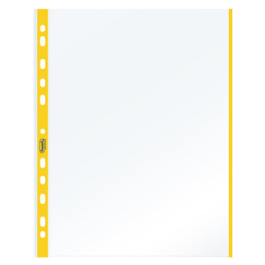 10 BUSTE FORATE 21X29.7CM C/BANDA COLORE GIALLO 01/0165 COD. 100460029