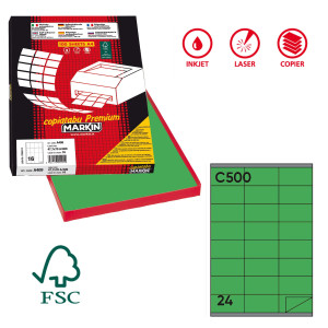ETICHETTA 70X36 VERDE - CF. DA 100