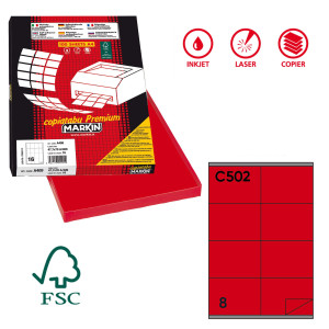 ETICHETTA 105X72 ROSSO C502 - CF. DA 100