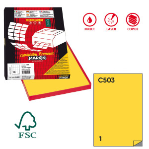 ETICHETTA ADESIVA C/503 GIALLO 100FG A4 210X297MM (1ET/FG MARKIN COD. X210C503GI