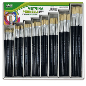 VETRINETTA 168 PENNELLI PUNTA PIATTA PURA SETOLA SERIE 577 LEBEZ COD. 1999