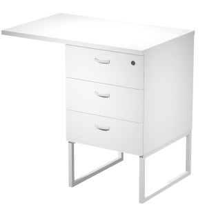 CASSETTIERA 3 CASS. BIANCO CON SUPPORTO METAL ANTRACITE E TOP - ESSENCE COD. 419MET+TOP80/3-AF