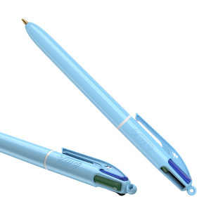 SCATOLA 12 PENNA SFERA A SCATTO 4 COLORI PASTEL 1.0MM BIC COD. 517320