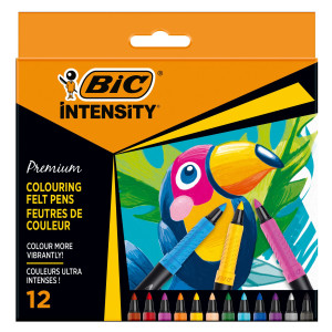 ASTUCCIO 12 PENNARELLI INTENSITY PREMIUM COLORI ASSORTITI BIC COD. 977891