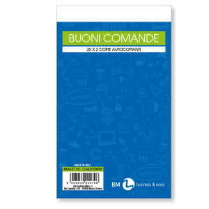 BLOCCO COMANDE 25FOGLI 2 COPIE AUTOCOPIANTE 10X17CM ART 511/2 BM COD. 0100070 CONFEZIONE DA 10