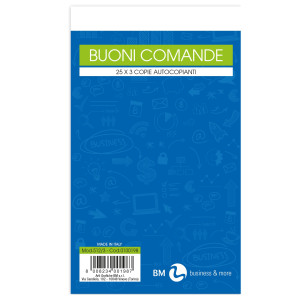 BLOCCO COMANDE 25FOGLI 3 COPIE AUTOCOPIANTE 10X17CM ART 512/3 BM COD. 0100198 CONFEZIONE DA 10