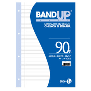 RICAMBI FORATI RINFORZATI BANDUP A4 90GR 40FG RIGO DI 3A BM COD. 0105494