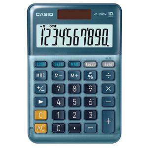 CALCOLATRICE DA TAVOLO COMPATTA MS-100EM CASIO COD. MS-100EM-W-EP
