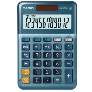 CALCOLATRICE DA TAVOLO COMPATTA MS-120EM CASIO COD. MS-120EM-W-EP