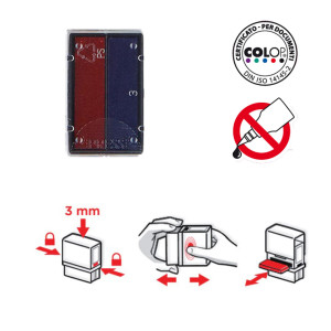 TAMPONE COLOP E/12/2 ROSSO/BLU COD. E12.BIC CONFEZIONE DA 5