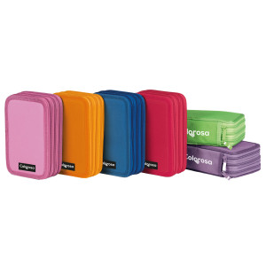 ASTUCCIO 3 ZIP COLORS 13X20X7.5CM COLORI ASSORTITI COLOROSA COD. 368300.1 CONFEZIONE DA 6