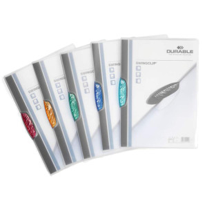 PACK 5 CARTELLINE CON CLIP COLORATA SWINGCLIP DURABLE COD. 2284-00