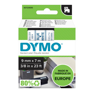 NASTRO DYMO TIPO D1 (9MMX7M) BLU/BIANCO 409140 COD. S0720690