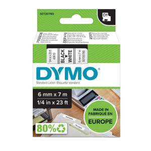 NASTRO DYMO TIPO D1 (6MMX7MT) NERO/BIANCO 436130 COD. S0720780