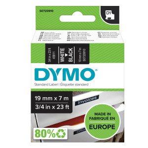 NASTRO DYMO TIPO D1 (19MMX7MT) BIANCO/NERO 458110 COD. S0720910