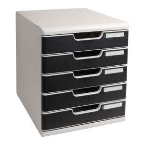 CASSETTIERA MODULO A4 5 CASSETTI GRIGIO/NERO EXACOMPTA COD. 301014D