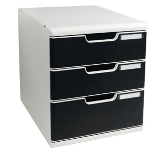 CASSETTIERA MODULO A4 3 CASSETTI GRIGIO/NERO EXACOMPTA COD. 325014D