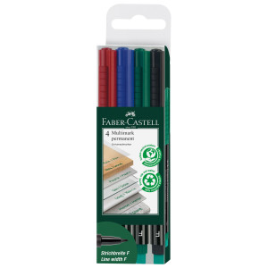 BUSTA 4 COLORI PENNARELLO MULTIMARK 0,6MM FINE FABER-CASTELL COD. 151304