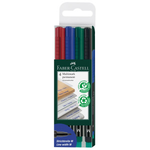 BUSTA 4 COLORI PENNARELLO MULTIMARK 1,0MM MEDIO FABER-CASTELL COD. 152504