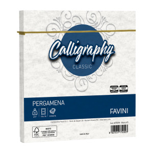 25 BUSTE CALLIGRAPHY PERGAMENA 170X170MM 90GR BIANCO 01 FAVINI COD. A570078