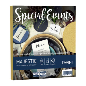 10 BUSTE SPECIAL EVENTS 120GR 170X170MM ORO 04 FAVINI COD. A57H118