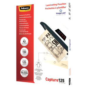 SCATOLA 100 POUCHES CAPTURE125 125MIC A3 FELLOWES COD. 5307506
