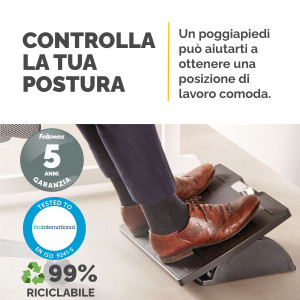 POGGIAPIEDI REGOLABILE C/SISTEMA ANTIBATTERICO MICROBAN FELLOWES COD. 8035001