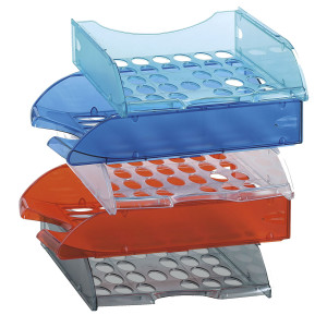 VASCHETTA PORTACORRISPONDENZA FORATE E040 ROSSO TRASP.FELLOWES COD. E040-TR