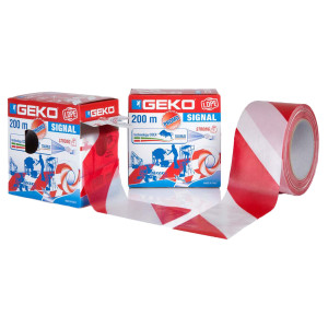 NASTRO SEGNALETICO SIGNAL 70MM X 200MT BIANCO/ROSSO GEKO COD. 200/25