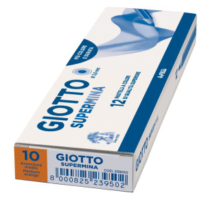 PASTELLO GIOTTO SUPERMINA MONOCOLORE ARANCIO MEDIO 10 COD. 239010 CONFEZIONE DA 12
