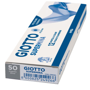 PASTELLO GIOTTO SUPERMINA MONOCOLORE ARGENTO 50 COD. 239050 CONFEZIONE DA 12