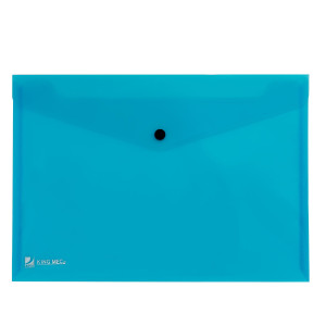 BUSTA CON BOTTONE PULL AZZURRO 21X29.7CM COD. 00111316 CONFEZIONE DA 5