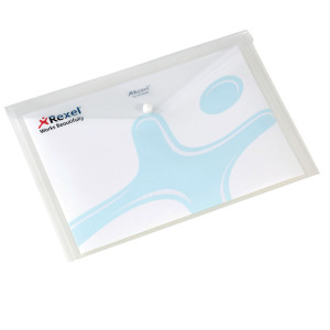 BUSTA CON BOTTONE PULL TRASPARENTE 21X29.7CM COD. 00111318 CONFEZIONE DA 5