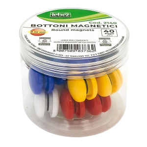BARATTOLO 40 MAGNETI TONDI D 20MM COLORI ASS. ART.2140 COD. 2140