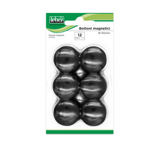 BLISTER 12 MAGNETI MR-40 NERO DIAM.40MM COD. MR-40-N