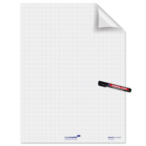ROTOLO 25FG ELETTROSTATICI 60X80CM A QUADRETTI MAGIC CHART LEGAMASTER COD. 159000