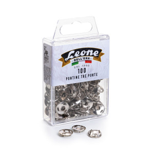 SCATOLA 100 PUNTINE 3 PUNTE TEMPERATE E NICHELATE LEONE COLOR COD. AP3P