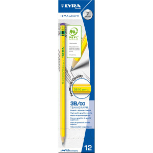 SCATOLA 12 MATITE TEMAGRAPH 3B GRAFITE LYRA COD. L1140103