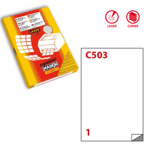 POLIESTERE ADESIVO C/503 TRASPARENTE OPACO 50FG A4 210X297MM (1ET/FG) LASER COD. 220LTMC503 50FG