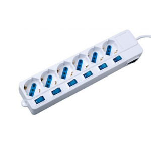 PRESA MULTIPLA 6 PRESE MULTISTANDARDC/INTERRUTTORE SINGOLO MELCHIONI COD. 492518038