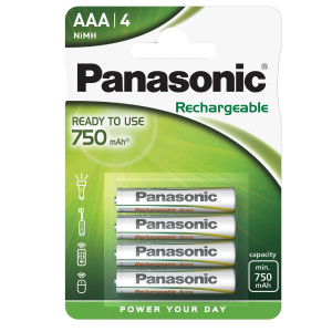BLISTER 4 PILE MINISTILO RICARICABILI AAA 1,2V INFINIUM PANASONIC COD. C307013