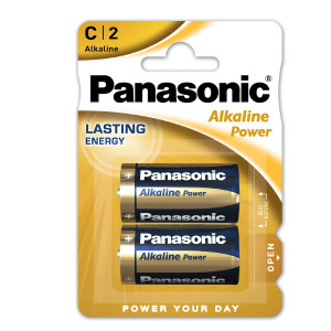 BLISTER 2 PILE MEZZATORCIA ALKALINE C 1,5V PANASONIC COD. C500014