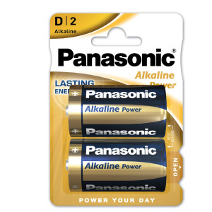 BLISTER 2 PILE TORCIA ALKALINE D 1,5V PANASONIC COD. C500020