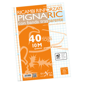 RICAMBI FORATI RINFORZATI A4 10MM 40FG 80GR PIGNARIC COD. 021945910